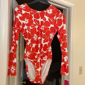 Vince Camuto long sleeve one piece swim suit